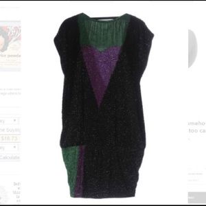 🎊Pinko Trapeze Dress🎉 Black Purple Green pattern